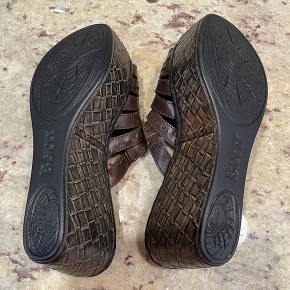 Born Ledisi Expresso Slide Leather Platform Sandal Size 8 - Picture 5 of 5